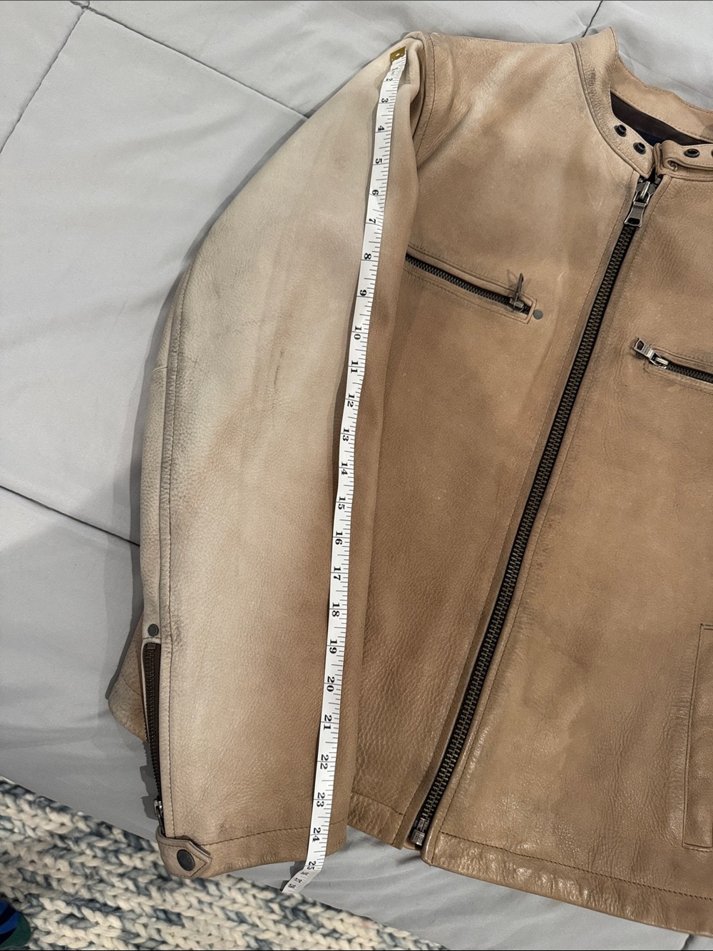 Banana Republic Tan Leather Bomber Jacket - Picture 10 of 11